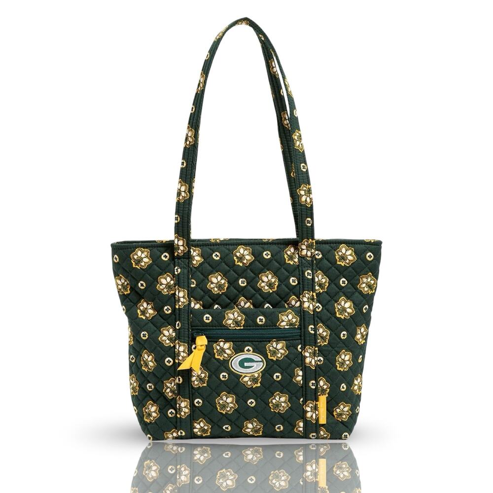 Green Bay Packers Small Vera Bradley Tote Bag Quilted Cotton NFL Shoulder Purse